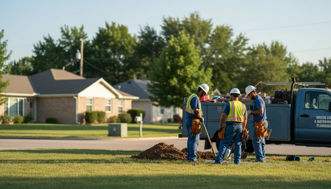 Residential water line and bathroom plumbing service in Birmingham, NJ